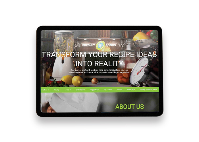 Freshly Foods food brand website