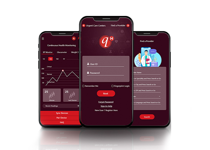 Heritage Provider Network healthcare mobile app connected to medical devices